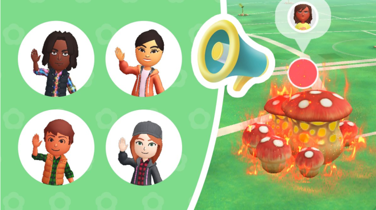 フレンドをキノコへ招待するPikmin Bloomのキノコお助けメガホン公式画像