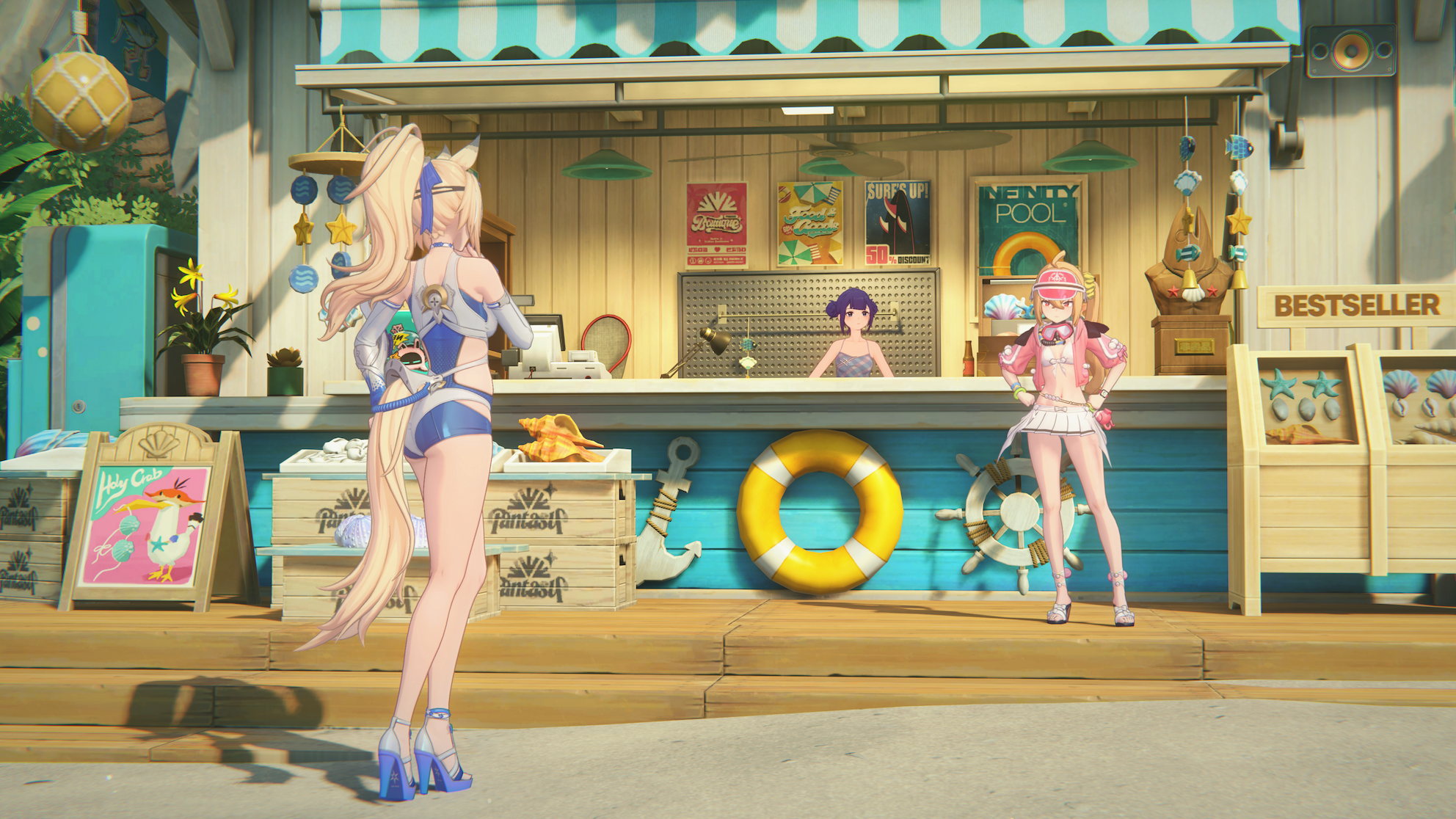 ゼンレスゾーンゼロのイベントエリアでキャラクターと交流するゲーム画面